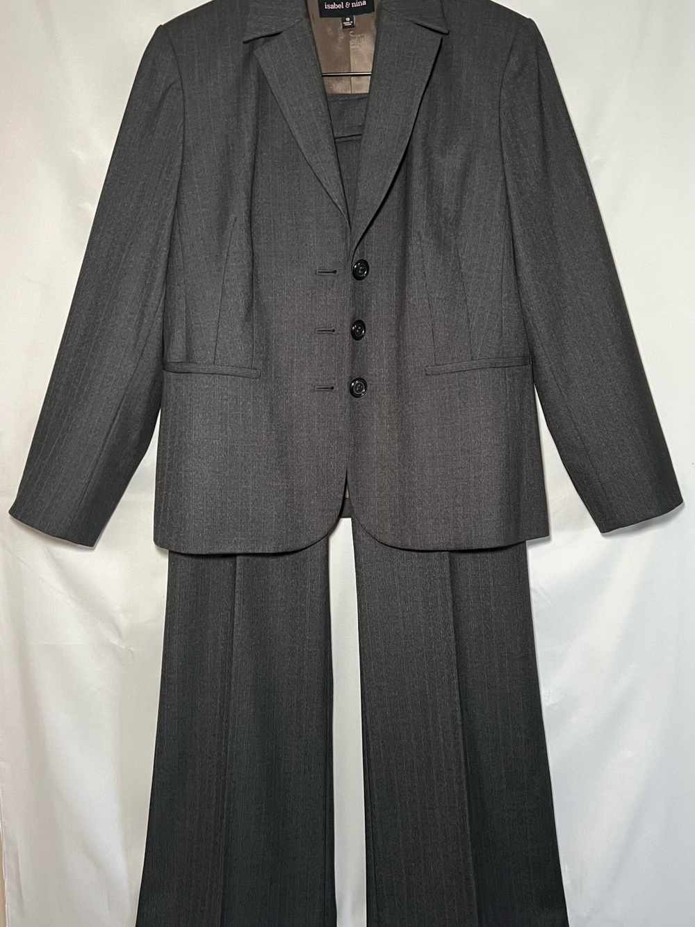 Women's Gray Pinstripe Suit Jacket and Pants